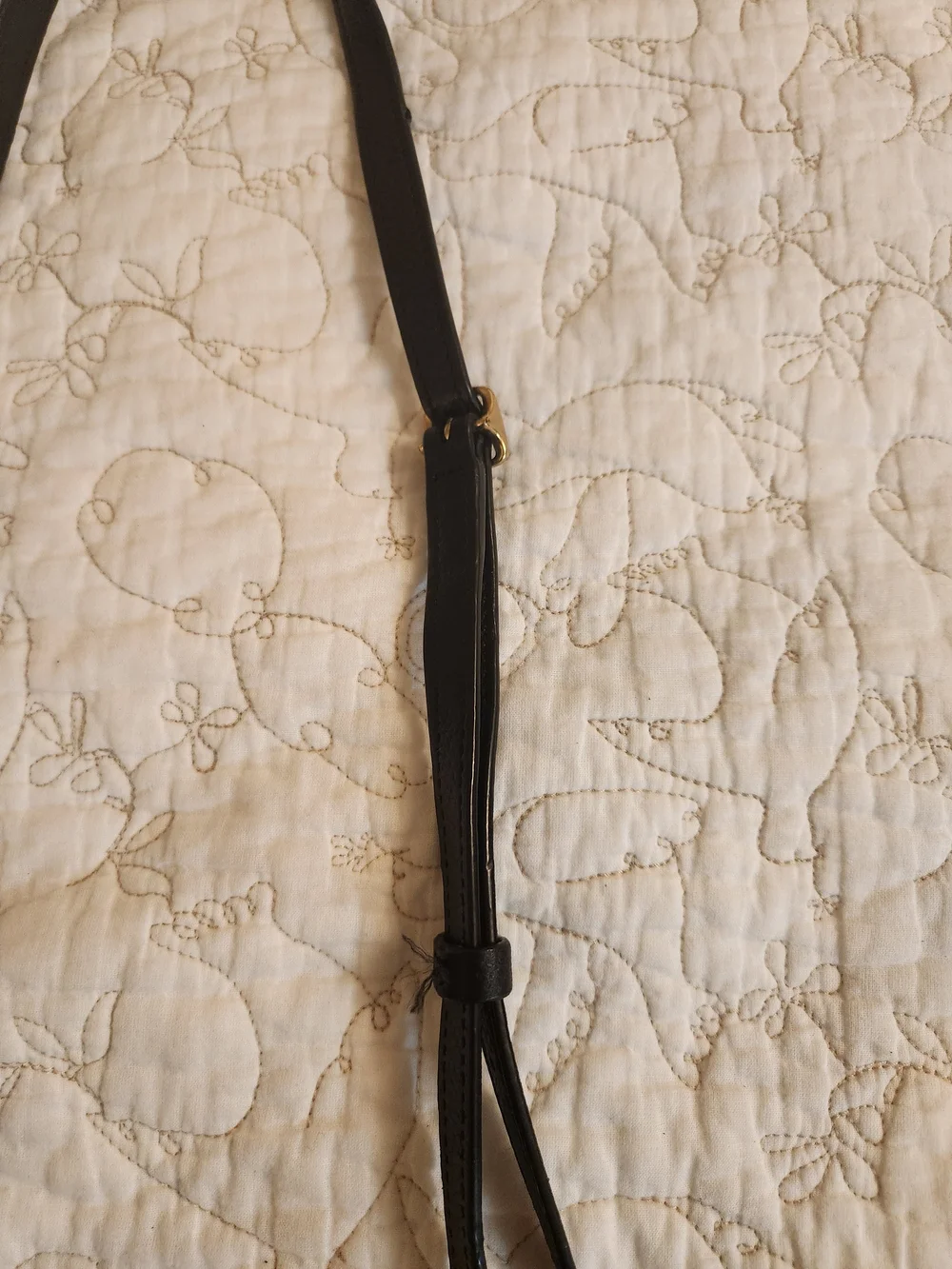 Black Leather Crossbody Bag with Gold Hardware